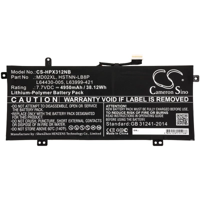 Аккумулятор HP, Chromebook X360 12B-CA0000NG, Chromebook X360 12B-CA0000NS, Chromebook X360 12B-CA0000UR, 4950 мАч, CS фото 3
