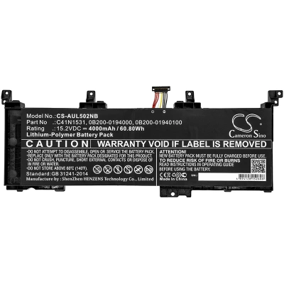 Аккумулятор Asus, GL502VS-GZ422T, GL502VS-FY255T, GL502VY-FY040T, 4000 мАч, CS фото 3