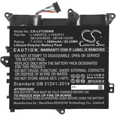 Аккумулятор Lenovo, Yoga 300-11IBR, 80LXX005US, IdeaPad 300S-11IBR(80KU0034GE), 3950 мАч, CS фото 3