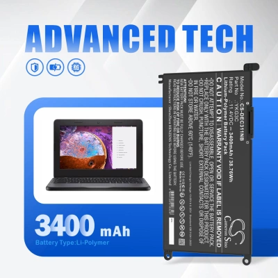 Аккумулятор Dell, Chromebook 3110, Chromebook 3110 2-in-1, 3400 мАч, CS фото 3