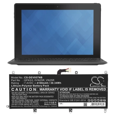 Аккумулятор Dell, Venue 10 Pro, Venue 10 Pro 5056, 4100 мАч, CS фото 3