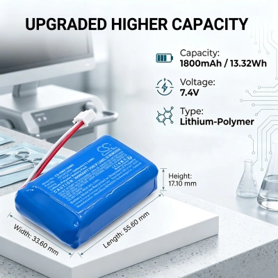 Аккумулятор hawkmed, Infusion Pump HK-100, Infusion Pump HK-100i, Infusion Pump HK-100ii, 1800 мАч, CS фото 4