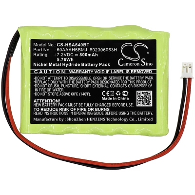 Аккумулятор Yale, HSA6400 Premium Alarm Control Panel, HSA6410 Panels, Easy Fit, 800 мАч, CS фото 2