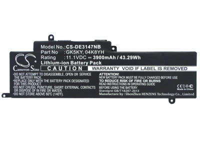 Аккумулятор Dell, Inspiron 11 3147, Inspiron 13 7347, Inspiron 11 3147 3000 11.6", 3900 мАч, CS фото 1