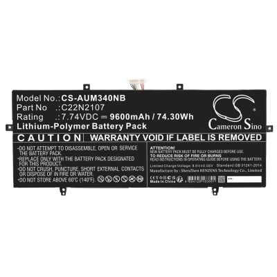 Аккумулятор Asus, ZenBook 14 OLED UX3402, ZenBook 14 OLED UM3402YA-KM063W, ZenBook 14 OLED UX3402ZA-KM023W, 9600 мАч, CS фото 2