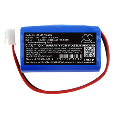 Аккумулятор Carewell, ECG-1103, ECG-1103B, ECG-1103G, 3400 мАч, CS фото 2