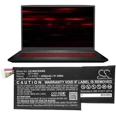 Аккумулятор MSI, GF63 8RC-005CN, GF75 Thin 8RC, GF75 8RC-206RU Thin, 4500 мАч, CS фото 5