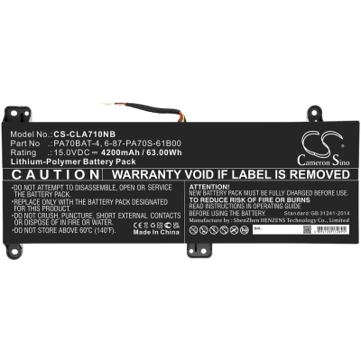 Аккумулятор Clevo | Wooking | Schenker | Powerspec | Hasee, PA71HS, PA71HS-G, PA70HP6-G, 4200 мАч, CS фото 3