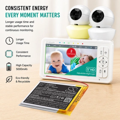 Аккумулятор Babysense | Bonoch | Momcozy, HD S2, BBM03, BBM05, 5000 мАч, CS фото 3