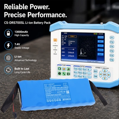 Аккумулятор Deli | Deviser, S700 broadcast TV signal spectrum analyzer, S7000, S7200, 13000 мАч, CS фото 2