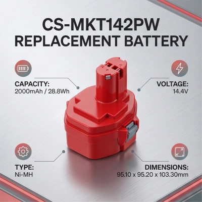 Аккумулятор Makita, 1051D, 1051DWA, 1051DWAE, 2000 мАч, CS фото 4