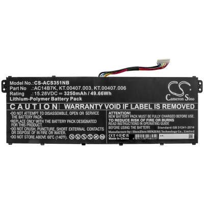 Аккумулятор Acer, Spin 5 SP515-51GN-84KQ, Swift 3 SF314-56-H38Q/P, Swift 3 SF314-56G-522J, 3250 мАч, CS фото 5