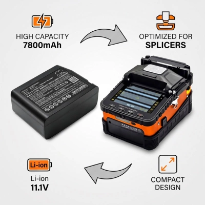 Аккумулятор Signalfire, AI-7 Optical Fiber Fusion Splicer, AI-7C Optical Fiber Fusion Splicer, AI-8 Optical Fiber Fus, 7800 мАч, CS фото 7
