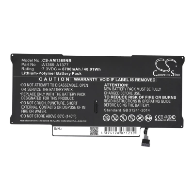 Аккумулятор Apple, Macbook Air 13.3" A1369, Macbook Air 13.3" A1369 Late 2010, Macbook Air 13.3" MC504, 6700 мАч, CS фото 4