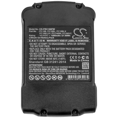 Аккумулятор Porter Cable, PC18CS, PC1800RS, PC1800D, 1500 мАч, CS фото 3