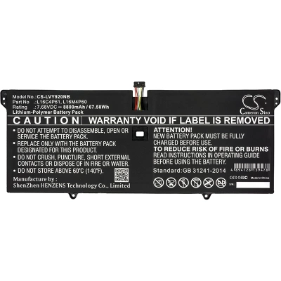 Аккумулятор Lenovo, Yoga 920, Yoga 920-13IKB, Yoga 920-13IKB 80Y7001PIX, 8800 мАч, CS фото 3
