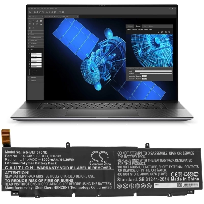 Аккумулятор Dell, Precision 5750 KVPMY, Precision 5750 0YY3V, Precision 5750 KRDHV, 8000 мАч, CS фото 2