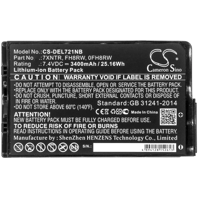 Аккумулятор Dell, Latitude 7202 Rugged Tablet, Latitude 7212, Latitude 12 7202, 3400 мАч, CS фото 5