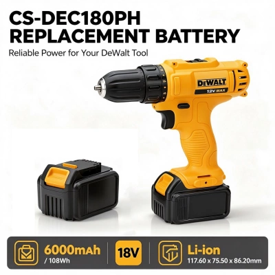 Аккумулятор DeWalt, XR Li-Ion 18V, DCD740, DCD740B, 6000 мАч, CS фото 2