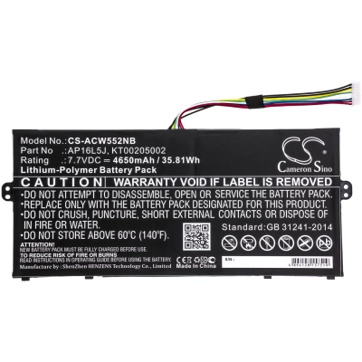 Аккумулятор Acer, swift 5 sf514-53t-58pj, TravelMate TMX514-51T-55R4, Spin 1 SP111-32N-C4D2, 4650 мАч, CS фото 4