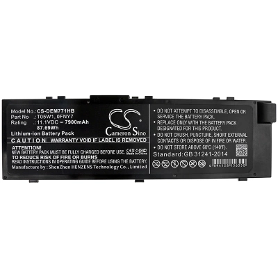 Аккумулятор Dell, Precision M7710, Precision 17 7000, Precision 17 7710, 7900 мАч, CS фото 3