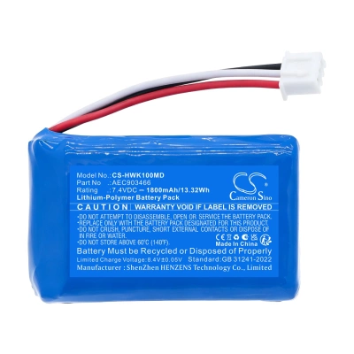 Аккумулятор hawkmed, Infusion Pump HK-100, Infusion Pump HK-100i, Infusion Pump HK-100ii, 1800 мАч, CS фото 3