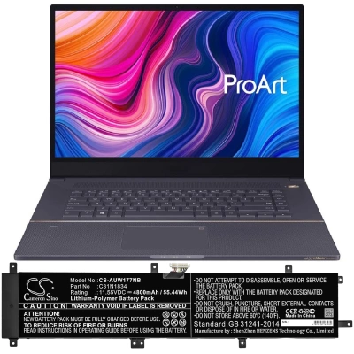 Аккумулятор Asus, ProArt StudioBook 17 W700G2T, ProArt StudioBook Pro 17 H700, ProArt StudioBook Pro 17 W700G2T-AV020, 4800 мАч, CS фото 5