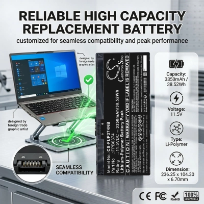 Аккумулятор Fujitsu, FMVQH04001, Lifebook U3114X, Lifebook U3114XS, 3350 мАч, CS фото 5