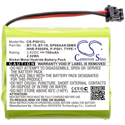 Аккумулятор Cobra | NorthWestern Bell | AT&T | GP | GE | Sony | Memorex | Uniden | Casio | Schneider | Nomad | Sylvan, 700 мАч, CS фото 3