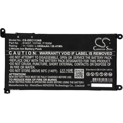 Аккумулятор Dell, Chromebook 11 3180, Chromebook 11 3189, Chromebook 11 3100, 3550 мАч, CS фото 3