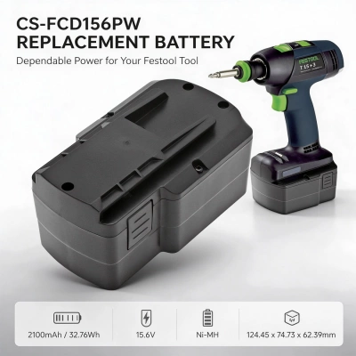 Аккумулятор Festool, TDK15.6, PS 400, T15+3, 2100 мАч, CS фото 5