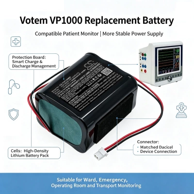 Аккумулятор Tecme, Votem VP1200, Votem VP1000, 4400 мАч, CS фото 4
