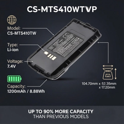 Аккумулятор Motorola, H18KCN9PW9AN, H18QCN9PW9AN, XTS4000, 1200 мАч, CS фото 3