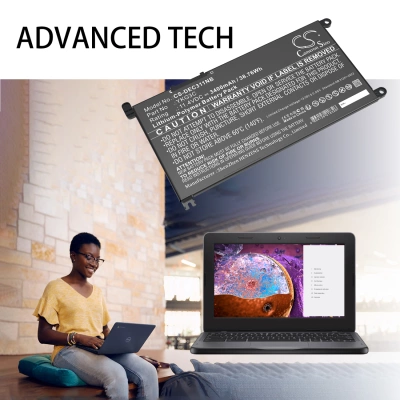 Аккумулятор Dell, Chromebook 3110, Chromebook 3110 2-in-1, 3400 мАч, CS фото 4
