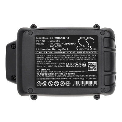 Аккумулятор Worx, WG180, WG280, WG380, 2500 мАч, CS фото 3