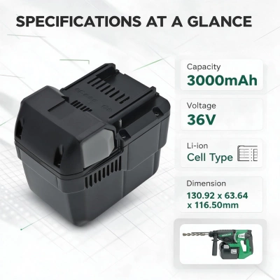 Аккумулятор Hitachi, DH 36DAL, DH36DL, 3000 мАч, CS фото 7