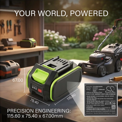 Аккумулятор Kress, 40 V 37 cm Cordless Brushless Push Lawn mower, 40V Cordless Push Lawn Mower, 60V 46 CM Cordless BL, 4000 мАч, CS фото 4