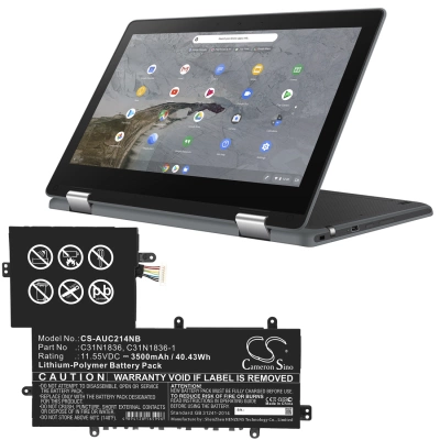 Аккумулятор Asus, C204MA-GJ0003, Chromebook C204MA-BU1430, Chromebook Flip C214MA, 3500 мАч, CS фото 2