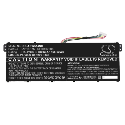 Аккумулятор Acer, Swift 5 SF514-54GT-595G, TravelMate Spin P4 TMP414RN-51-72QA, Swift 3 SF316-51-77LN, 3800 мАч, CS фото 2